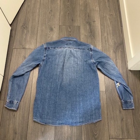 BAPE A Bathing Ape Women's Denim Floral Button Up Shirt Size S - Picture 8 of 11